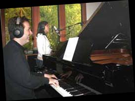 Jenole with Christopher recording 